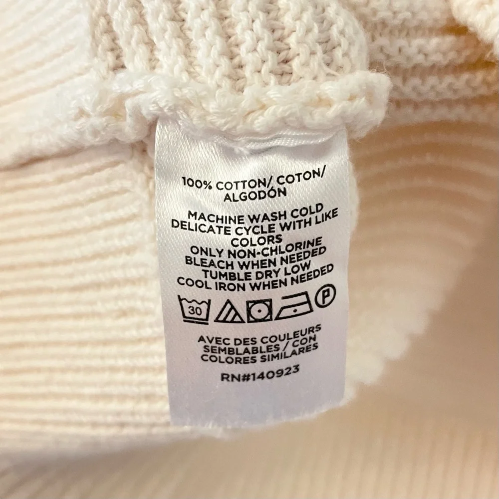 LOFT Cream Crew Neck Sweater - Picture 3 of 4